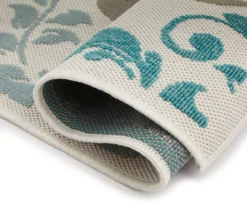 Broyhill Eastlake Teal & Gray Damask Outdoor Area Rug -Northlight Outlet Home Store 810497108 810497109 810497110 3 1