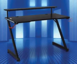 Black LED Gaming Desk With Riser 16 Black LED Gaming Desk With Riser -Northlight Outlet Home Store 810499569 11