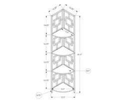 White Square 4-Shelf Corner Bookcase -Northlight Outlet Home Store 810512902 3