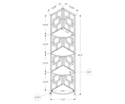 Espresso Square 4-Shelf Corner Bookcase -Northlight Outlet Home Store 810512903 3