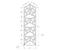 Dark Taupe Square 4-Shelf Corner Bookcase -Northlight Outlet Home Store 810512904 3