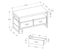 48" Dark Taupe 2-Drawer TV Stand -Northlight Outlet Home Store 810512921 3