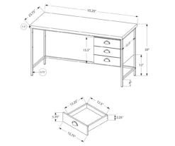 Monarch Reclaimed 3-Drawer Computer Desk -Northlight Outlet Home Store 810512956 3