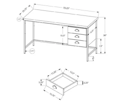 Monarch Reclaimed 3-Drawer Computer Desk -Northlight Outlet Home Store 810512957 10