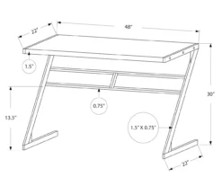 Monarch Z-Shaped Base Office Desk -Northlight Outlet Home Store 810512965 3