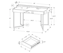 Monarch Office Desk With Riser -Northlight Outlet Home Store 810512967 3