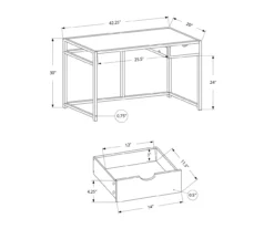 Monarch 42" Single Drawer Computer Desk -Northlight Outlet Home Store 810512974 11