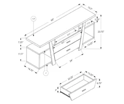 60" Espresso 2-Drawer TV Stand -Northlight Outlet Home Store 810512982 3