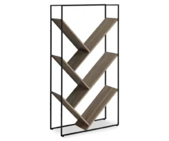 Dark Taupe 5-Shelf Slanted Bookcase