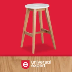 25.59" Oak & White Abacus Wood Counter Stool -Northlight Outlet Home Store 810513499