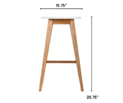 25.59" Oak & White Abacus Wood Counter Stool -Northlight Outlet Home Store 810513499 3