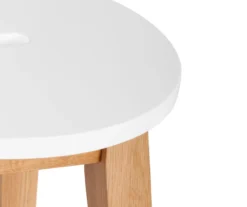 25.59" Oak & White Abacus Wood Counter Stool -Northlight Outlet Home Store 810513499 7