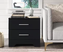 Black Hudson 2-Drawer Wood Nightstand -Northlight Outlet Home Store 810513557 3