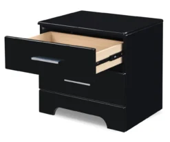 Black Hudson 2-Drawer Wood Nightstand -Northlight Outlet Home Store 810513557 5