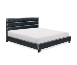 Black Channel Tufted King Upholstered Bed Frame -Northlight Outlet Home Store 810513588 2