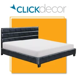 Black Channel Tufted King Upholstered Bed Frame -Northlight Outlet Home Store 810513588
