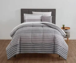 Real Living Alister Gray Striped Reversible Comforter Set