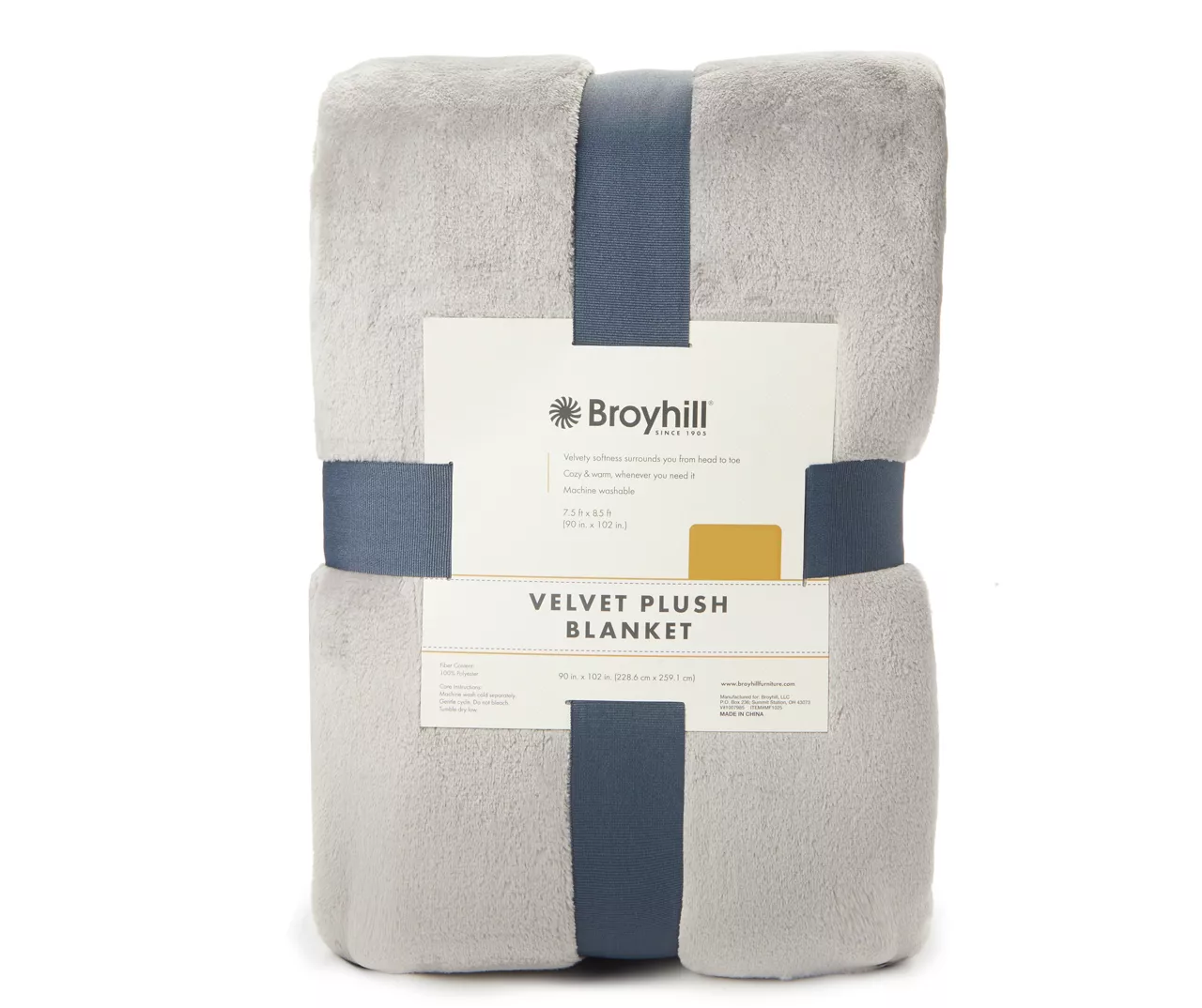Gray Twin/Full Velvet Plush Blanket 1 Gray Twin/Full Velvet Plush Blanket