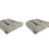 Dove Gray Outdoor Wicker Chair Cushions, 2-Pack