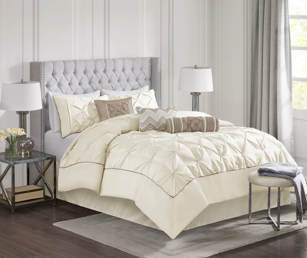 Piedmont Ivory Tufted King 7-Piece Comforter Set 2 Piedmont Ivory Tufted King 7-Piece Comforter Set - Image 2