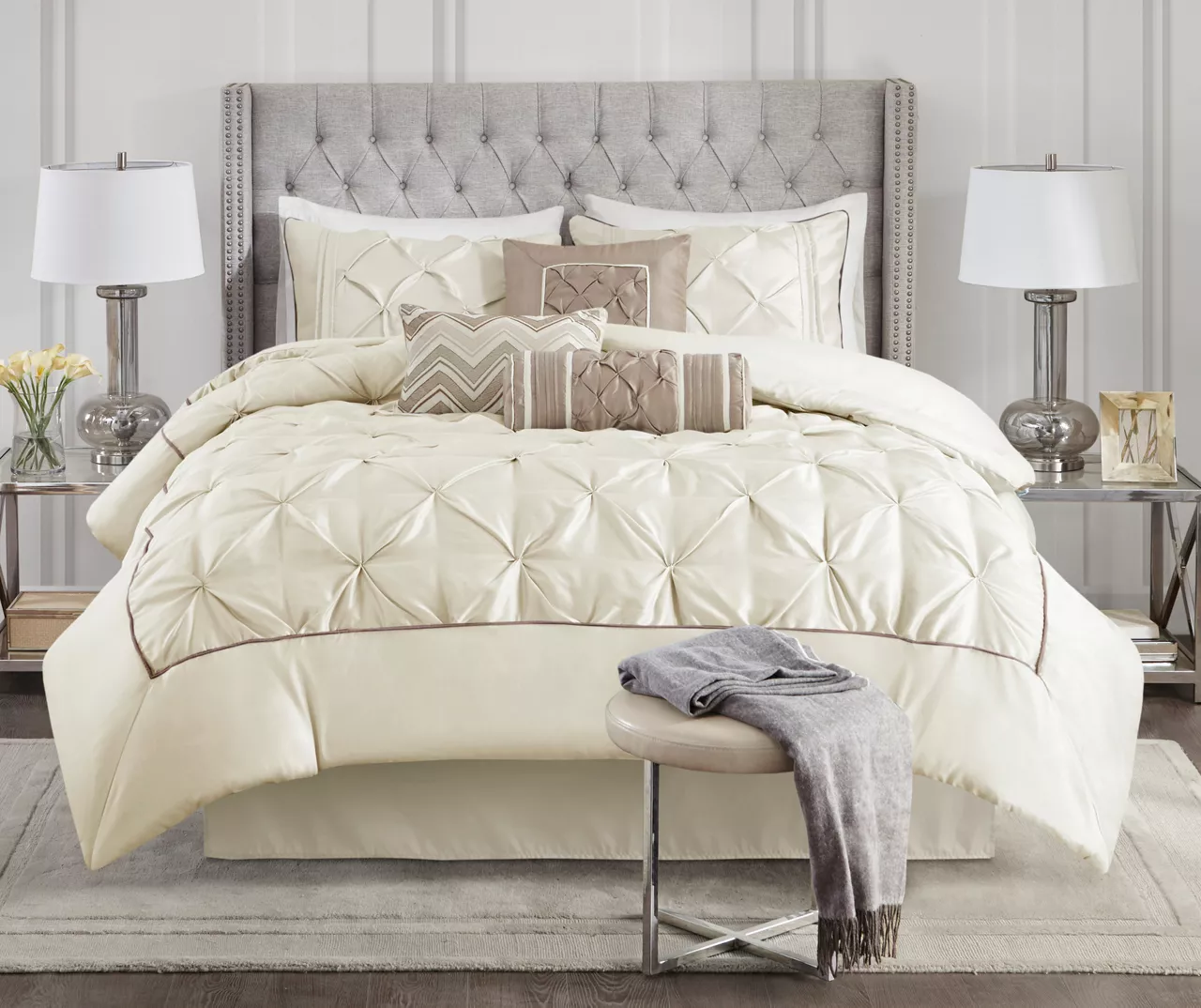 Piedmont Ivory Tufted King 7-Piece Comforter Set 1 Piedmont Ivory Tufted King 7-Piece Comforter Set