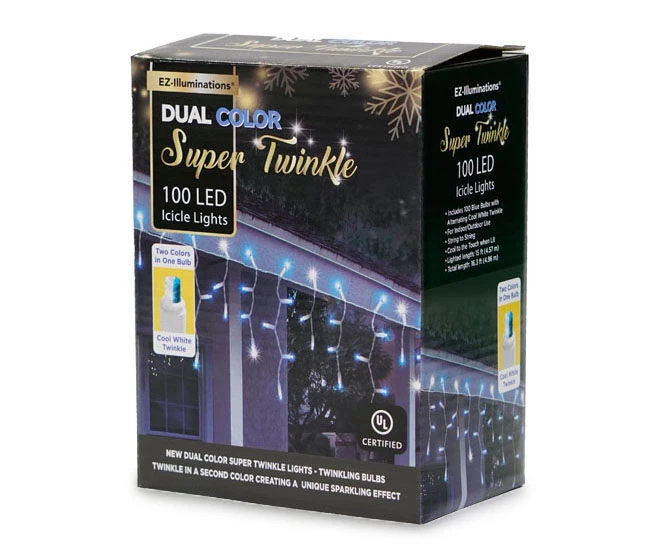 Super Twinkle Dual Color LED Icicle Light Set With White Wire, 100-Lights 4 Super Twinkle Dual Color LED Icicle Light Set With White Wire, 100-Lights - Image 4