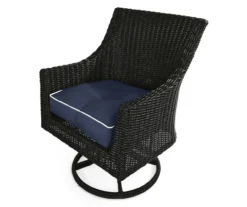 Navy Blue 4-Piece Outdoor Wicker Chair Cushion Set -Northlight Outlet Home Store 810525533 3