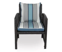 Captain's Blue Stripe 4-Piece Reversible Deluxe Outdoor Cushion Set