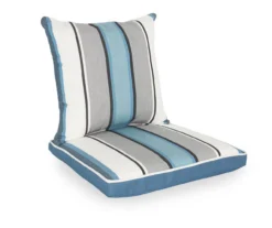 Captain's Blue Stripe 4-Piece Reversible Deluxe Outdoor Cushion Set -Northlight Outlet Home Store 810525549 8