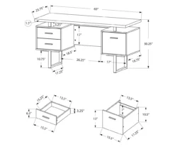 60" Cherry Woodgrain & Black Floating Desk 9 60" Cherry Woodgrain & Black Floating Desk -Northlight Outlet Home Store 810527325 5