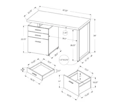 Monarch 48" Floating Computer Desk -Northlight Outlet Home Store 810527334 5