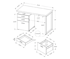 Monarch 48" Floating Computer Desk -Northlight Outlet Home Store 810527341 5