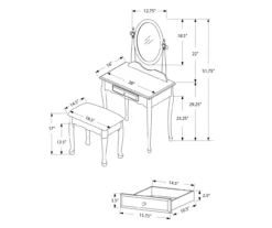 Antique White 2-Piece Mirror Vanity Set -Northlight Outlet Home Store 810527351 6