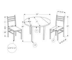 Dark Taupe & Black Metal 3-Piece Dining Set -Northlight Outlet Home Store 810527363 5
