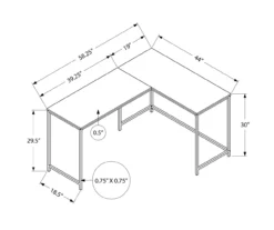 Black Metal L-Shaped Corner Desk -Northlight Outlet Home Store 810527369 10