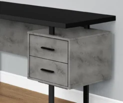 Faux Concrete & Black 3-Drawer L-Shaped Corner Desk -Northlight Outlet Home Store 810527375 3