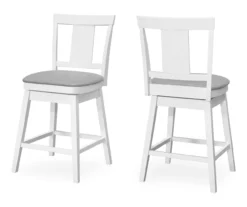 Faux Leather Swivel Bar Stools, 2-Pack -Northlight Outlet Home Store 810533433 2