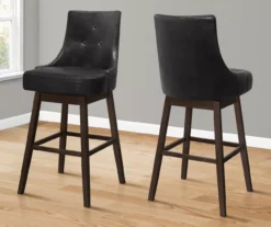 Button Tufted Faux Leather Swivel Bar Stools, 2-Pack -Northlight Outlet Home Store 810533438 1