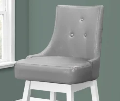 Button Tufted Faux Leather Swivel Bar Stools, 2-Pack -Northlight Outlet Home Store 810533439 4