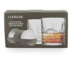 On The Rocks 4-Piece Tumbler Glass & Ice Mold Set -Northlight Outlet Home Store 810535109 3