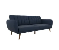 Brittany Navy Blue Linen Convertible Sleeper Futon -Northlight Outlet Home Store 810535269 4