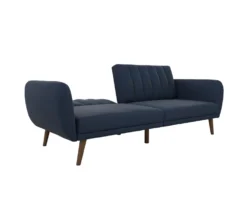 Brittany Navy Blue Linen Convertible Sleeper Futon -Northlight Outlet Home Store 810535269 6