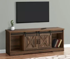 60" Reclaimed Brown Wood Look Sliding Barn Door TV Stand -Northlight Outlet Home Store 810535764 1