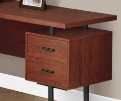 Cherry Wood Look 3-Drawer L-Shaped Corner Computer Desk 7 Cherry Wood Look 3-Drawer L-Shaped Corner Computer Desk -Northlight Outlet Home Store 810535779 4