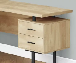 Natural Wood Look 3-Drawer L-Shaped Corner Comptuer Desk 11 Natural Wood Look 3-Drawer L-Shaped Corner Comptuer Desk -Northlight Outlet Home Store 810535780 4