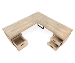 Natural Wood Look 3-Drawer L-Shaped Corner Comptuer Desk 14 Natural Wood Look 3-Drawer L-Shaped Corner Comptuer Desk -Northlight Outlet Home Store 810535780 7