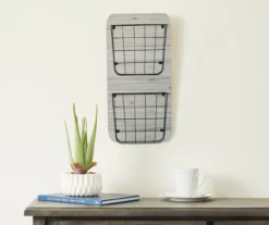 Gray Wire Double-Bin Mail Wall Organizer -Northlight Outlet Home Store 810535795 2