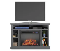 Flaxton Graphite Gray Electric Corner Fireplace Console -Northlight Outlet Home Store 810538183 2
