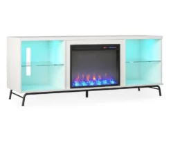 Newland White Electric Fireplace Console