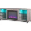 70" Intrepid Light Walnut Deluxe Electric Fireplace Console
